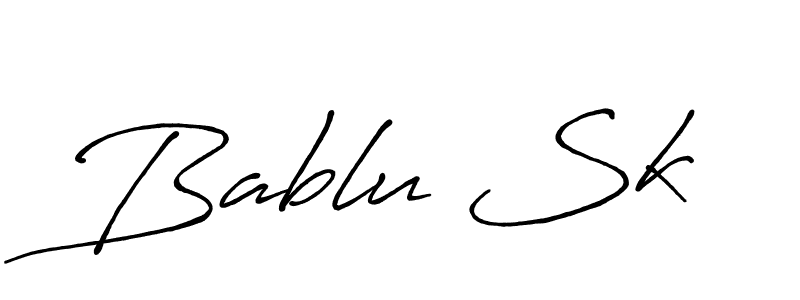 Use a signature maker to create a handwritten signature online. With this signature software, you can design (Antro_Vectra_Bolder) your own signature for name Bablu Sk. Bablu Sk signature style 7 images and pictures png