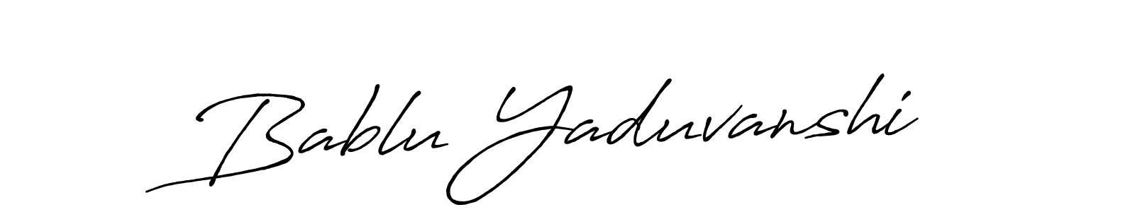 Antro_Vectra_Bolder is a professional signature style that is perfect for those who want to add a touch of class to their signature. It is also a great choice for those who want to make their signature more unique. Get Bablu Yaduvanshi name to fancy signature for free. Bablu Yaduvanshi signature style 7 images and pictures png