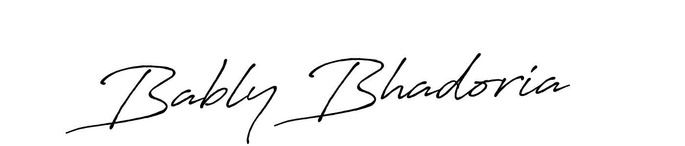 Make a beautiful signature design for name Bably Bhadoria. With this signature (Antro_Vectra_Bolder) style, you can create a handwritten signature for free. Bably Bhadoria signature style 7 images and pictures png