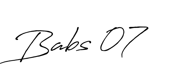 Babs 07 stylish signature style. Best Handwritten Sign (Antro_Vectra_Bolder) for my name. Handwritten Signature Collection Ideas for my name Babs 07. Babs 07 signature style 7 images and pictures png