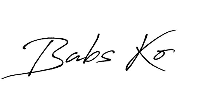 Use a signature maker to create a handwritten signature online. With this signature software, you can design (Antro_Vectra_Bolder) your own signature for name Babs Ko. Babs Ko signature style 7 images and pictures png