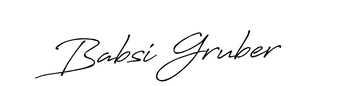 How to make Babsi Gruber name signature. Use Antro_Vectra_Bolder style for creating short signs online. This is the latest handwritten sign. Babsi Gruber signature style 7 images and pictures png