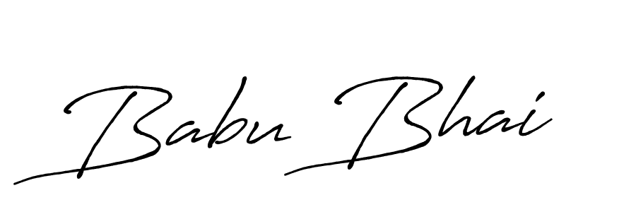 Use a signature maker to create a handwritten signature online. With this signature software, you can design (Antro_Vectra_Bolder) your own signature for name Babu Bhai. Babu Bhai signature style 7 images and pictures png