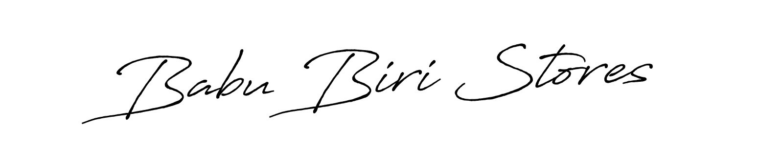Similarly Antro_Vectra_Bolder is the best handwritten signature design. Signature creator online .You can use it as an online autograph creator for name Babu Biri Stores. Babu Biri Stores signature style 7 images and pictures png