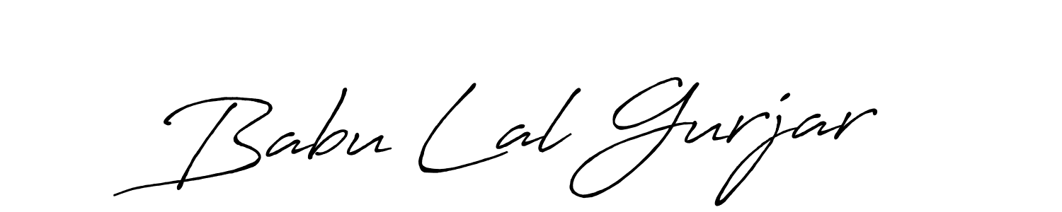 Make a beautiful signature design for name Babu Lal Gurjar. With this signature (Antro_Vectra_Bolder) style, you can create a handwritten signature for free. Babu Lal Gurjar signature style 7 images and pictures png
