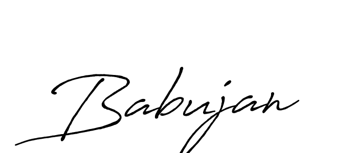Use a signature maker to create a handwritten signature online. With this signature software, you can design (Antro_Vectra_Bolder) your own signature for name Babujan. Babujan signature style 7 images and pictures png