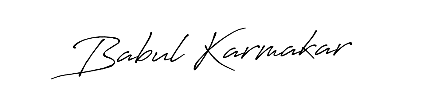 How to make Babul Karmakar signature? Antro_Vectra_Bolder is a professional autograph style. Create handwritten signature for Babul Karmakar name. Babul Karmakar signature style 7 images and pictures png
