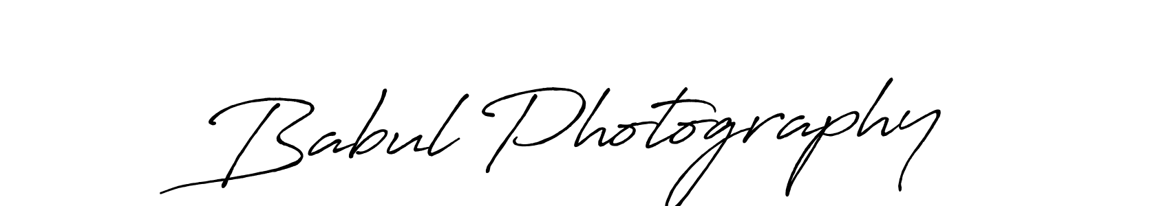 Design your own signature with our free online signature maker. With this signature software, you can create a handwritten (Antro_Vectra_Bolder) signature for name Babul Photography. Babul Photography signature style 7 images and pictures png
