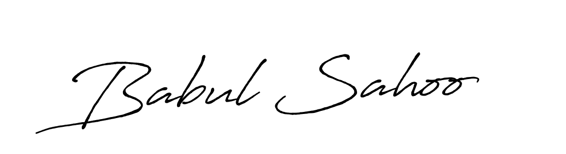 How to make Babul Sahoo name signature. Use Antro_Vectra_Bolder style for creating short signs online. This is the latest handwritten sign. Babul Sahoo signature style 7 images and pictures png