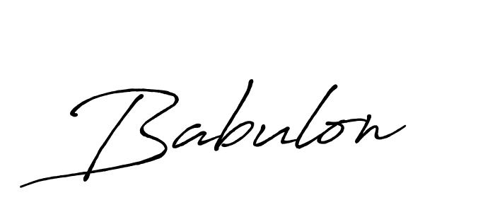 Use a signature maker to create a handwritten signature online. With this signature software, you can design (Antro_Vectra_Bolder) your own signature for name Babulon. Babulon signature style 7 images and pictures png