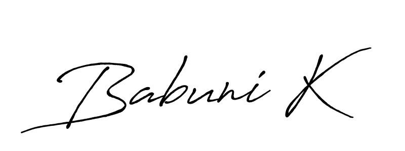 Make a beautiful signature design for name Babuni K. Use this online signature maker to create a handwritten signature for free. Babuni K signature style 7 images and pictures png