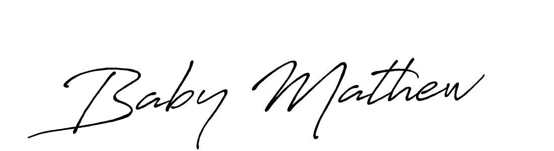 Make a beautiful signature design for name Baby Mathew. With this signature (Antro_Vectra_Bolder) style, you can create a handwritten signature for free. Baby Mathew signature style 7 images and pictures png