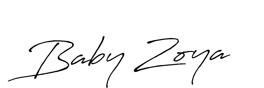 How to make Baby Zoya signature? Antro_Vectra_Bolder is a professional autograph style. Create handwritten signature for Baby Zoya name. Baby Zoya signature style 7 images and pictures png
