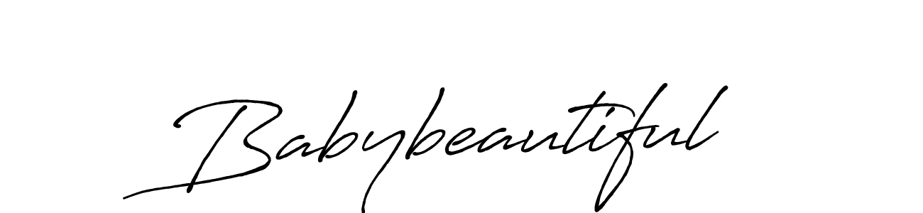 How to make Babybeautiful signature? Antro_Vectra_Bolder is a professional autograph style. Create handwritten signature for Babybeautiful name. Babybeautiful signature style 7 images and pictures png