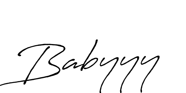 How to make Babyyy name signature. Use Antro_Vectra_Bolder style for creating short signs online. This is the latest handwritten sign. Babyyy signature style 7 images and pictures png