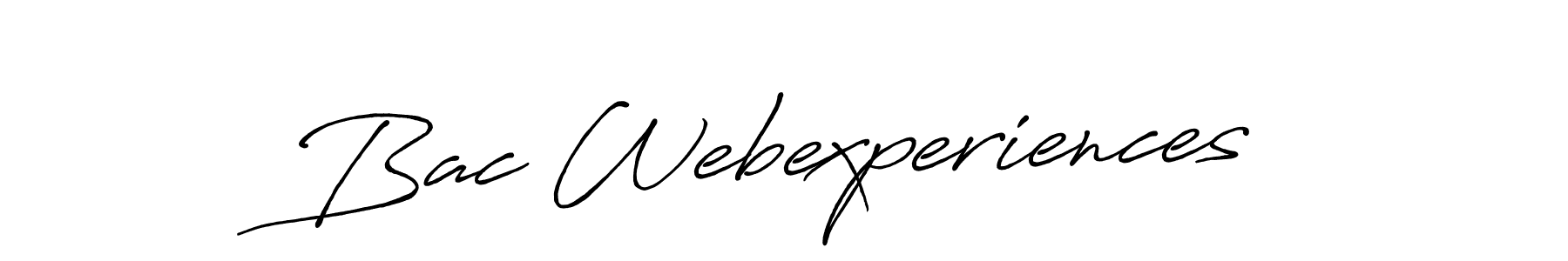 Similarly Antro_Vectra_Bolder is the best handwritten signature design. Signature creator online .You can use it as an online autograph creator for name Bac Webexperiences. Bac Webexperiences signature style 7 images and pictures png