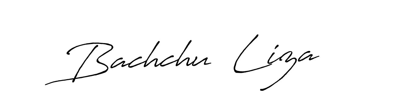 Also we have Bachchu  Liza name is the best signature style. Create professional handwritten signature collection using Antro_Vectra_Bolder autograph style. Bachchu  Liza signature style 7 images and pictures png