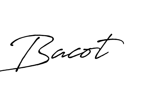 Use a signature maker to create a handwritten signature online. With this signature software, you can design (Antro_Vectra_Bolder) your own signature for name Bacot. Bacot signature style 7 images and pictures png