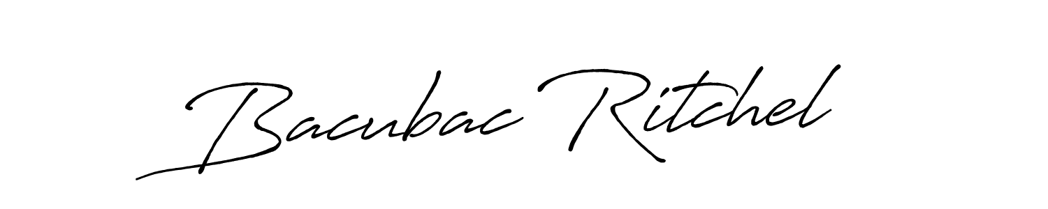 Use a signature maker to create a handwritten signature online. With this signature software, you can design (Antro_Vectra_Bolder) your own signature for name Bacubac Ritchel. Bacubac Ritchel signature style 7 images and pictures png