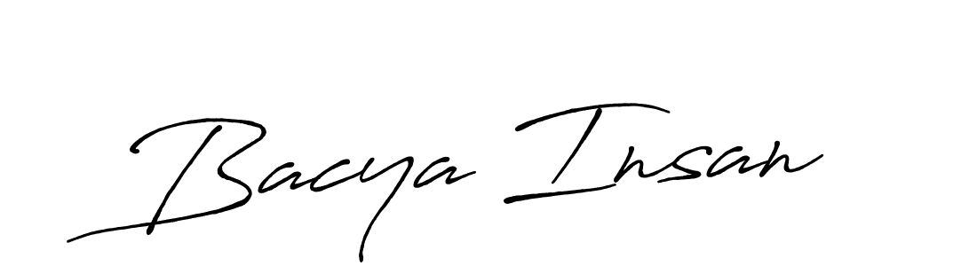 It looks lik you need a new signature style for name Bacya Insan. Design unique handwritten (Antro_Vectra_Bolder) signature with our free signature maker in just a few clicks. Bacya Insan signature style 7 images and pictures png