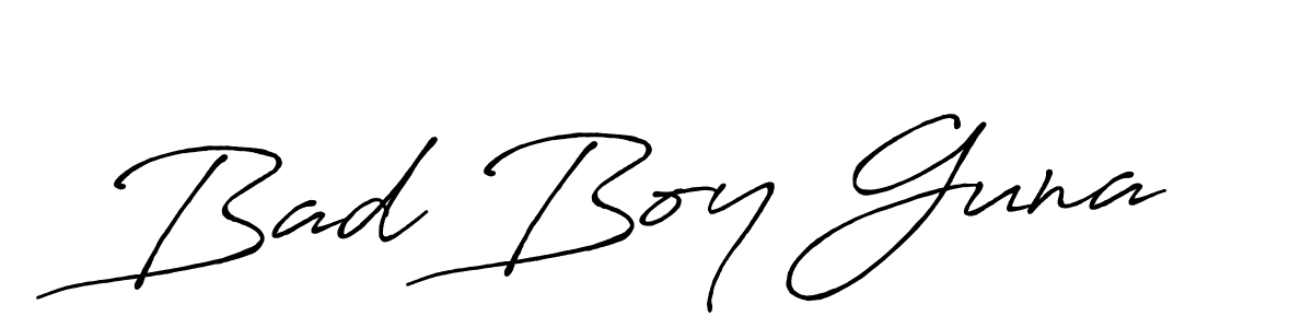 Create a beautiful signature design for name Bad Boy Guna. With this signature (Antro_Vectra_Bolder) fonts, you can make a handwritten signature for free. Bad Boy Guna signature style 7 images and pictures png