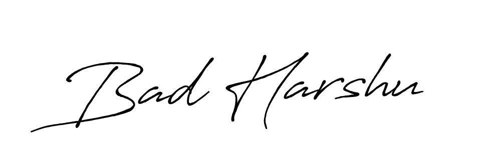 Also You can easily find your signature by using the search form. We will create Bad Harshu name handwritten signature images for you free of cost using Antro_Vectra_Bolder sign style. Bad Harshu signature style 7 images and pictures png