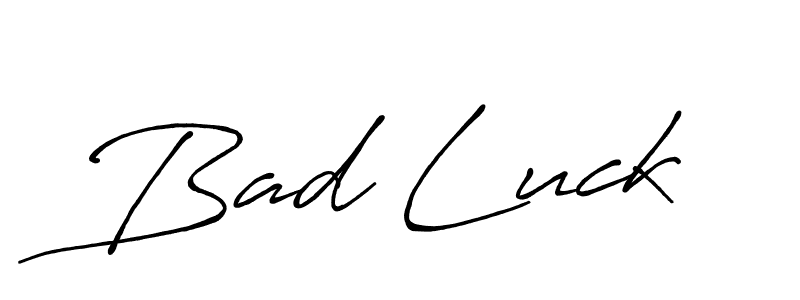 Bad Luck stylish signature style. Best Handwritten Sign (Antro_Vectra_Bolder) for my name. Handwritten Signature Collection Ideas for my name Bad Luck. Bad Luck signature style 7 images and pictures png