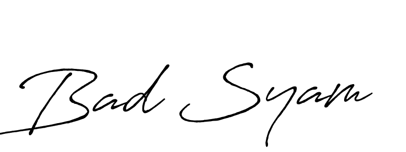 How to make Bad Syam name signature. Use Antro_Vectra_Bolder style for creating short signs online. This is the latest handwritten sign. Bad Syam signature style 7 images and pictures png