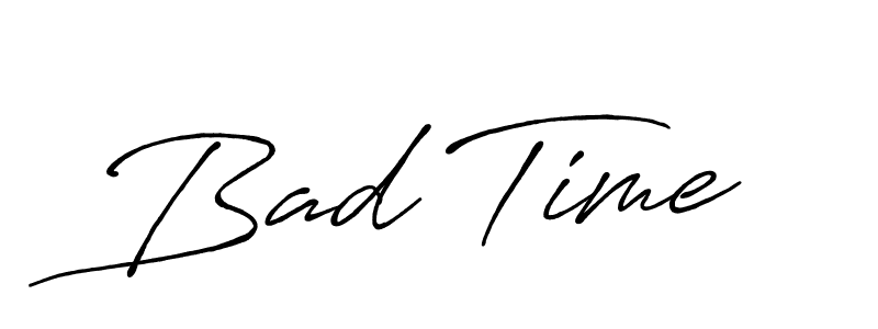 Bad Time stylish signature style. Best Handwritten Sign (Antro_Vectra_Bolder) for my name. Handwritten Signature Collection Ideas for my name Bad Time. Bad Time signature style 7 images and pictures png