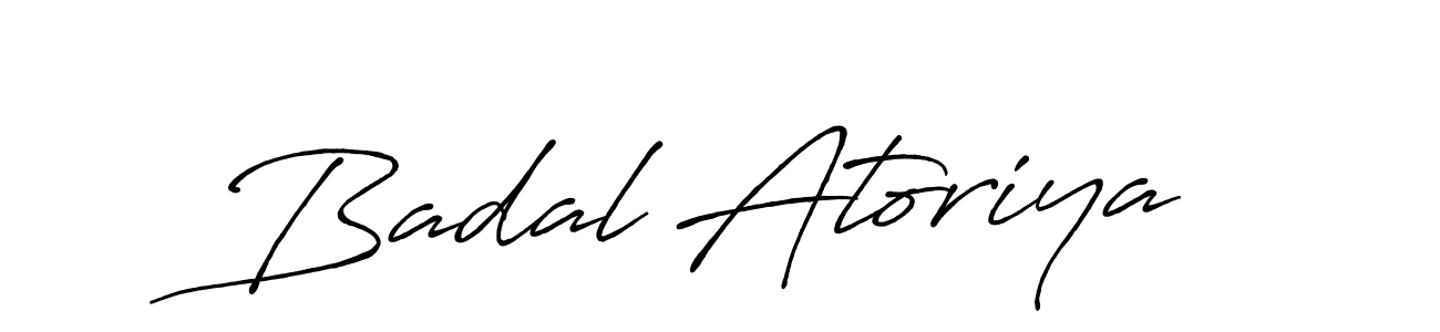 Make a beautiful signature design for name Badal Atoriya. With this signature (Antro_Vectra_Bolder) style, you can create a handwritten signature for free. Badal Atoriya signature style 7 images and pictures png