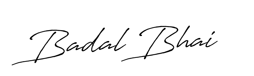 Use a signature maker to create a handwritten signature online. With this signature software, you can design (Antro_Vectra_Bolder) your own signature for name Badal Bhai. Badal Bhai signature style 7 images and pictures png