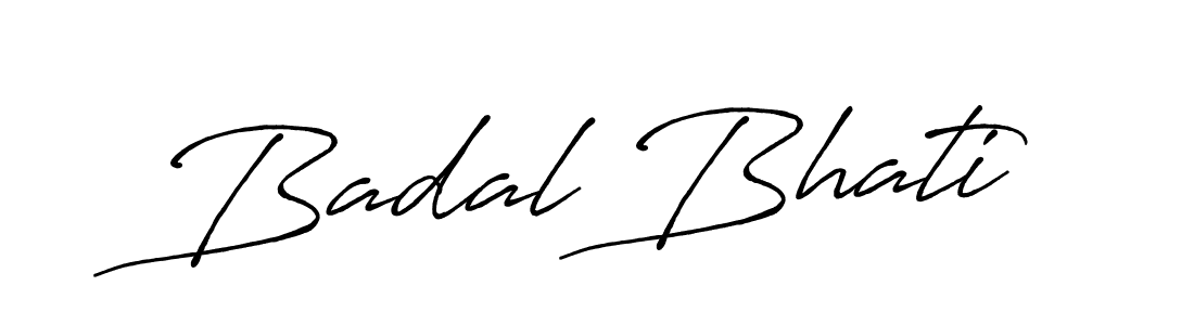 How to make Badal Bhati name signature. Use Antro_Vectra_Bolder style for creating short signs online. This is the latest handwritten sign. Badal Bhati signature style 7 images and pictures png