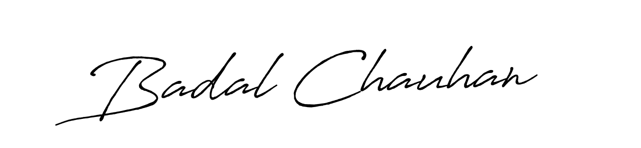 Use a signature maker to create a handwritten signature online. With this signature software, you can design (Antro_Vectra_Bolder) your own signature for name Badal Chauhan. Badal Chauhan signature style 7 images and pictures png