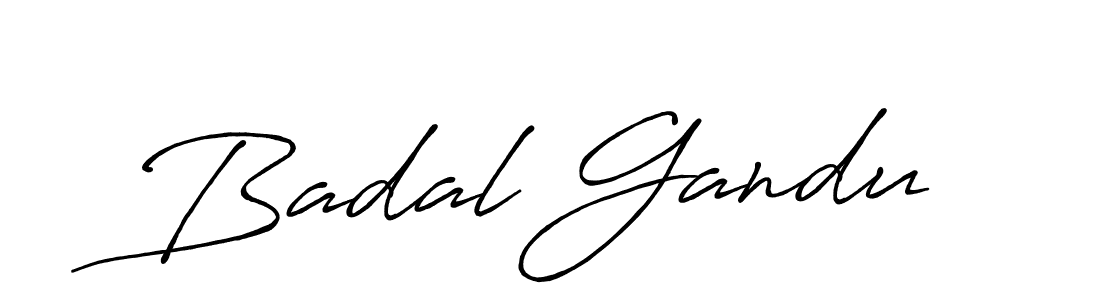 Use a signature maker to create a handwritten signature online. With this signature software, you can design (Antro_Vectra_Bolder) your own signature for name Badal Gandu. Badal Gandu signature style 7 images and pictures png