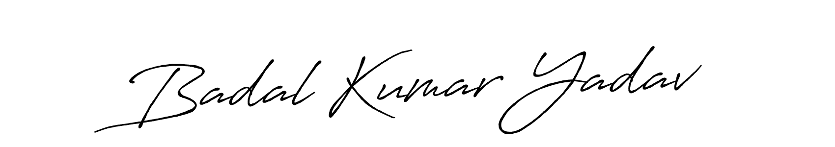 Create a beautiful signature design for name Badal Kumar Yadav. With this signature (Antro_Vectra_Bolder) fonts, you can make a handwritten signature for free. Badal Kumar Yadav signature style 7 images and pictures png
