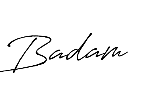 Use a signature maker to create a handwritten signature online. With this signature software, you can design (Antro_Vectra_Bolder) your own signature for name Badam. Badam signature style 7 images and pictures png