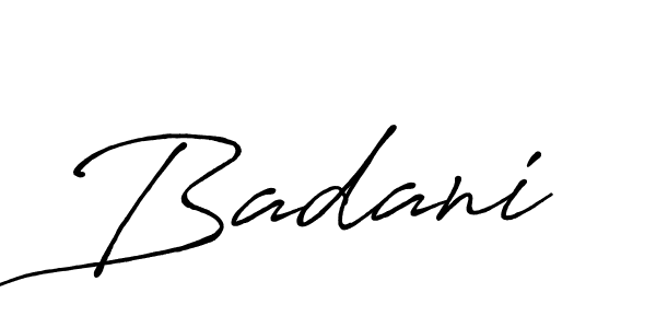Badani stylish signature style. Best Handwritten Sign (Antro_Vectra_Bolder) for my name. Handwritten Signature Collection Ideas for my name Badani. Badani signature style 7 images and pictures png