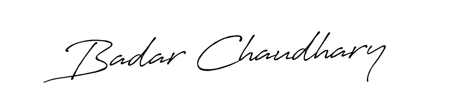 How to make Badar Chaudhary signature? Antro_Vectra_Bolder is a professional autograph style. Create handwritten signature for Badar Chaudhary name. Badar Chaudhary signature style 7 images and pictures png