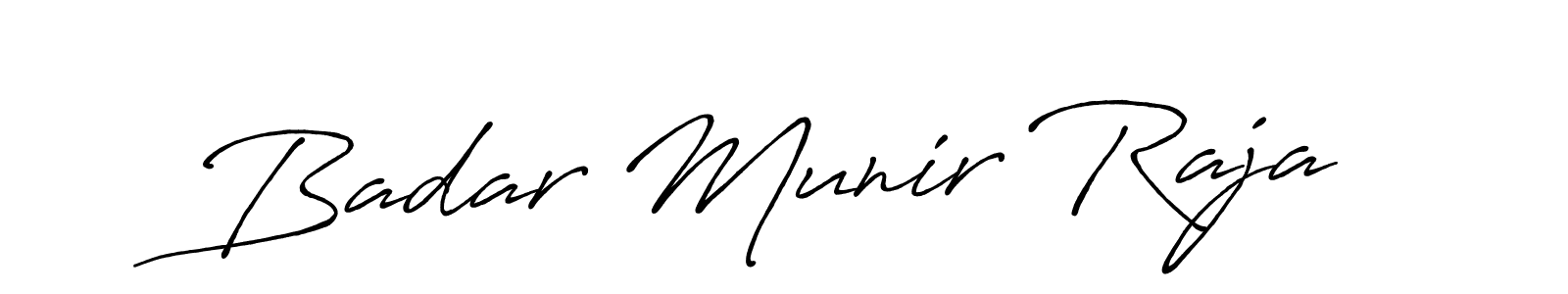 How to make Badar Munir Raja name signature. Use Antro_Vectra_Bolder style for creating short signs online. This is the latest handwritten sign. Badar Munir Raja signature style 7 images and pictures png