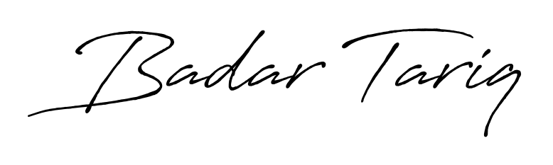 Make your name Badar Tariq memorable on every contract using Antro_Vectra_Bolder autograph style. Instant transparent background export available. Badar Tariq signature style 7 images and pictures png