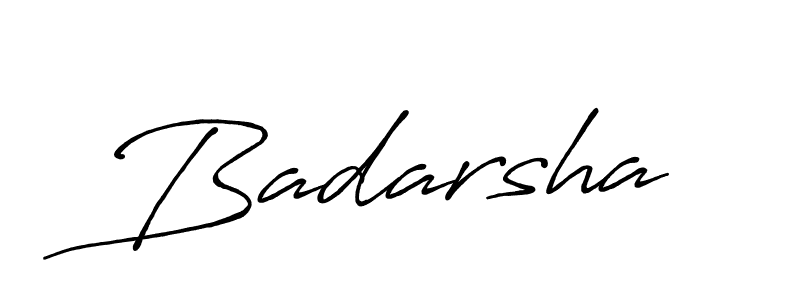 Use a signature maker to create a handwritten signature online. With this signature software, you can design (Antro_Vectra_Bolder) your own signature for name Badarsha. Badarsha signature style 7 images and pictures png