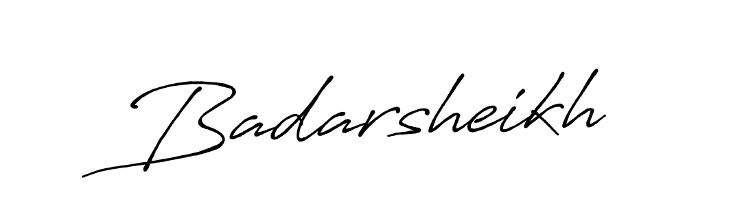 Design your own signature with our free online signature maker. With this signature software, you can create a handwritten (Antro_Vectra_Bolder) signature for name Badarsheikh. Badarsheikh signature style 7 images and pictures png