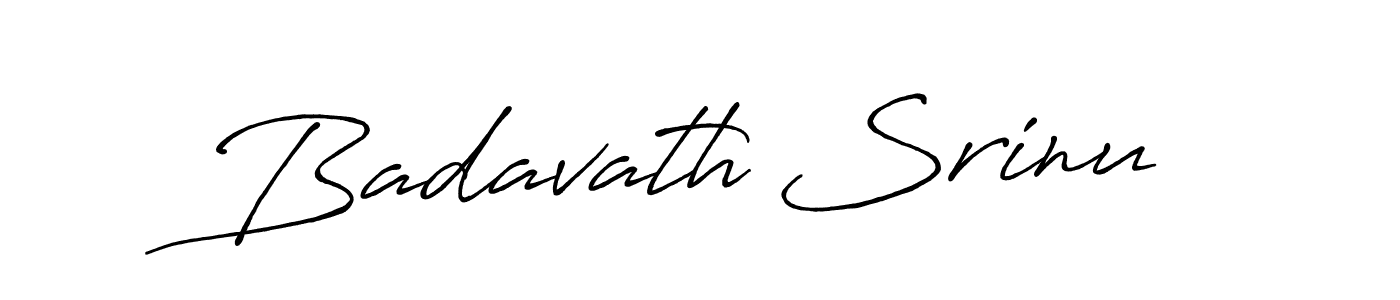 Create a beautiful signature design for name Badavath Srinu. With this signature (Antro_Vectra_Bolder) fonts, you can make a handwritten signature for free. Badavath Srinu signature style 7 images and pictures png