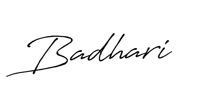 Badhari stylish signature style. Best Handwritten Sign (Antro_Vectra_Bolder) for my name. Handwritten Signature Collection Ideas for my name Badhari. Badhari signature style 7 images and pictures png