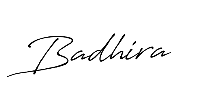 How to make Badhira name signature. Use Antro_Vectra_Bolder style for creating short signs online. This is the latest handwritten sign. Badhira signature style 7 images and pictures png
