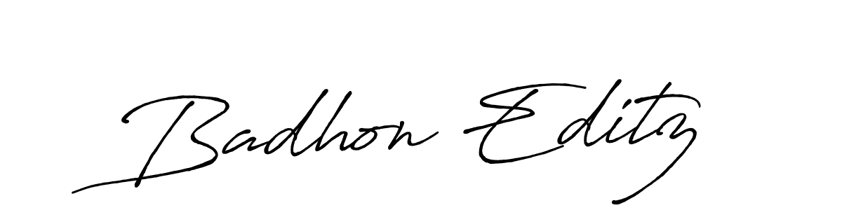 Badhon Editz stylish signature style. Best Handwritten Sign (Antro_Vectra_Bolder) for my name. Handwritten Signature Collection Ideas for my name Badhon Editz. Badhon Editz signature style 7 images and pictures png