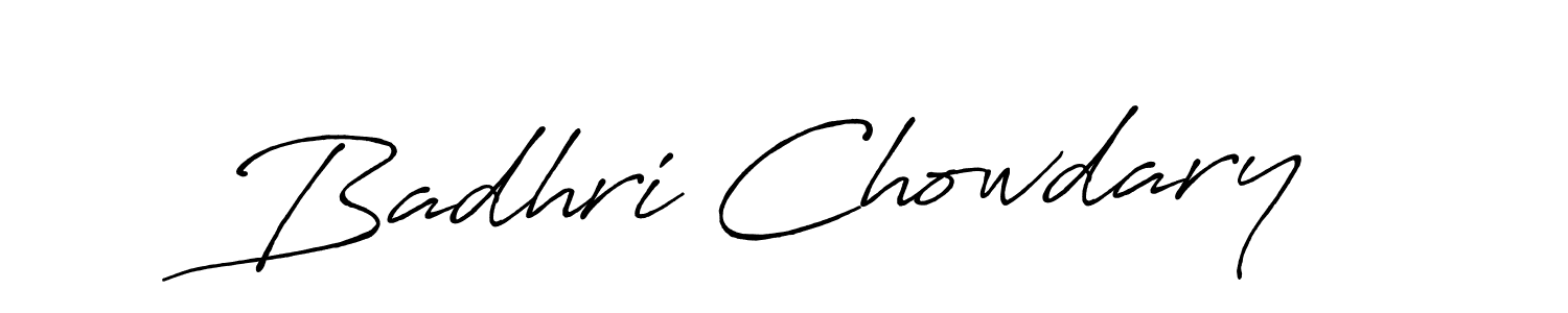 Similarly Antro_Vectra_Bolder is the best handwritten signature design. Signature creator online .You can use it as an online autograph creator for name Badhri Chowdary. Badhri Chowdary signature style 7 images and pictures png