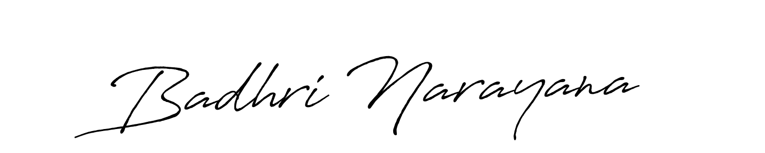 Badhri Narayana stylish signature style. Best Handwritten Sign (Antro_Vectra_Bolder) for my name. Handwritten Signature Collection Ideas for my name Badhri Narayana. Badhri Narayana signature style 7 images and pictures png