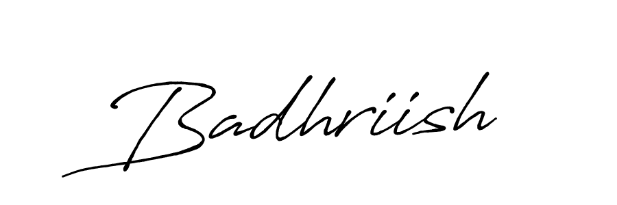 Badhriish stylish signature style. Best Handwritten Sign (Antro_Vectra_Bolder) for my name. Handwritten Signature Collection Ideas for my name Badhriish. Badhriish signature style 7 images and pictures png