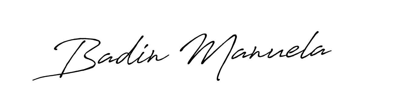 It looks lik you need a new signature style for name Badin Manuela. Design unique handwritten (Antro_Vectra_Bolder) signature with our free signature maker in just a few clicks. Badin Manuela signature style 7 images and pictures png